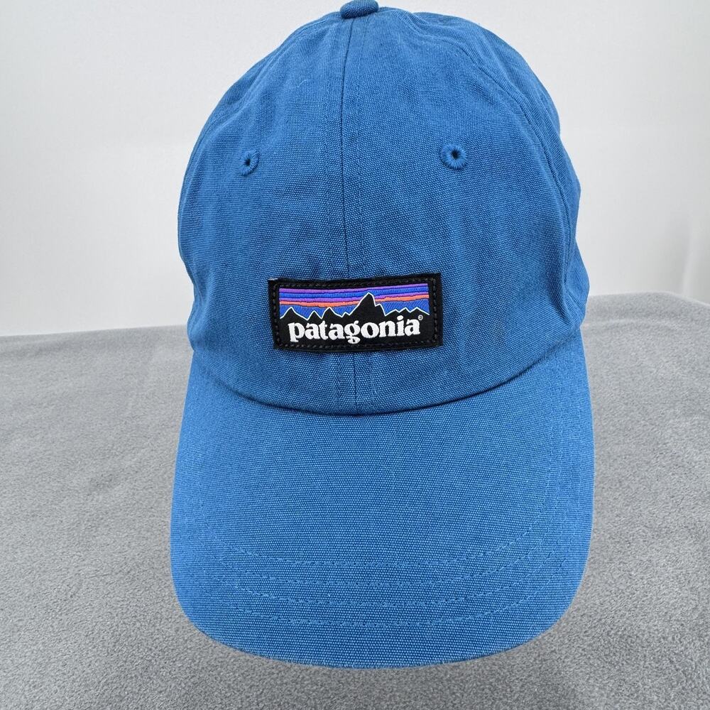 Patagonia P6 Label Trad Cap Blue Organic Cotton Strapback Hat Adult